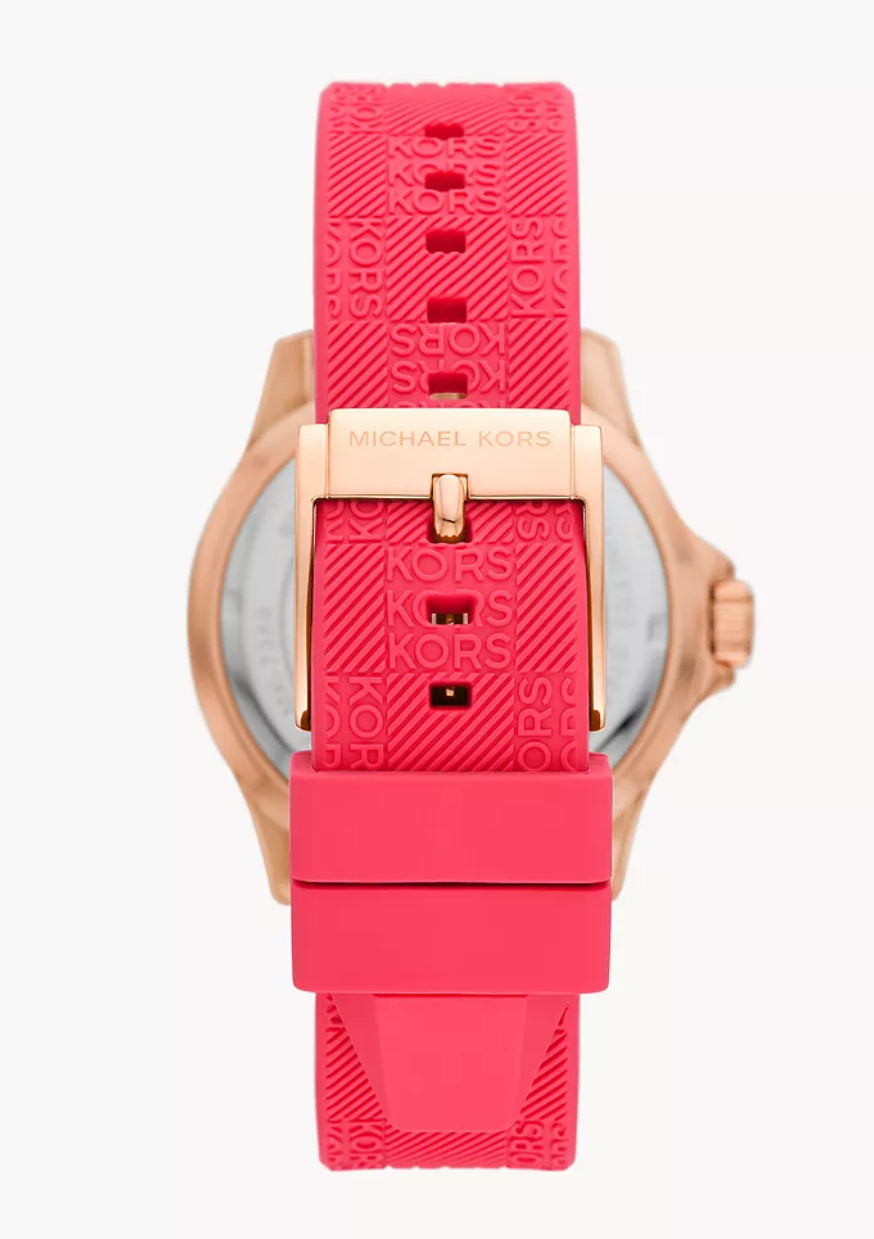 Michael Kors Everest Threehand Geranium Pink Silicone Watch