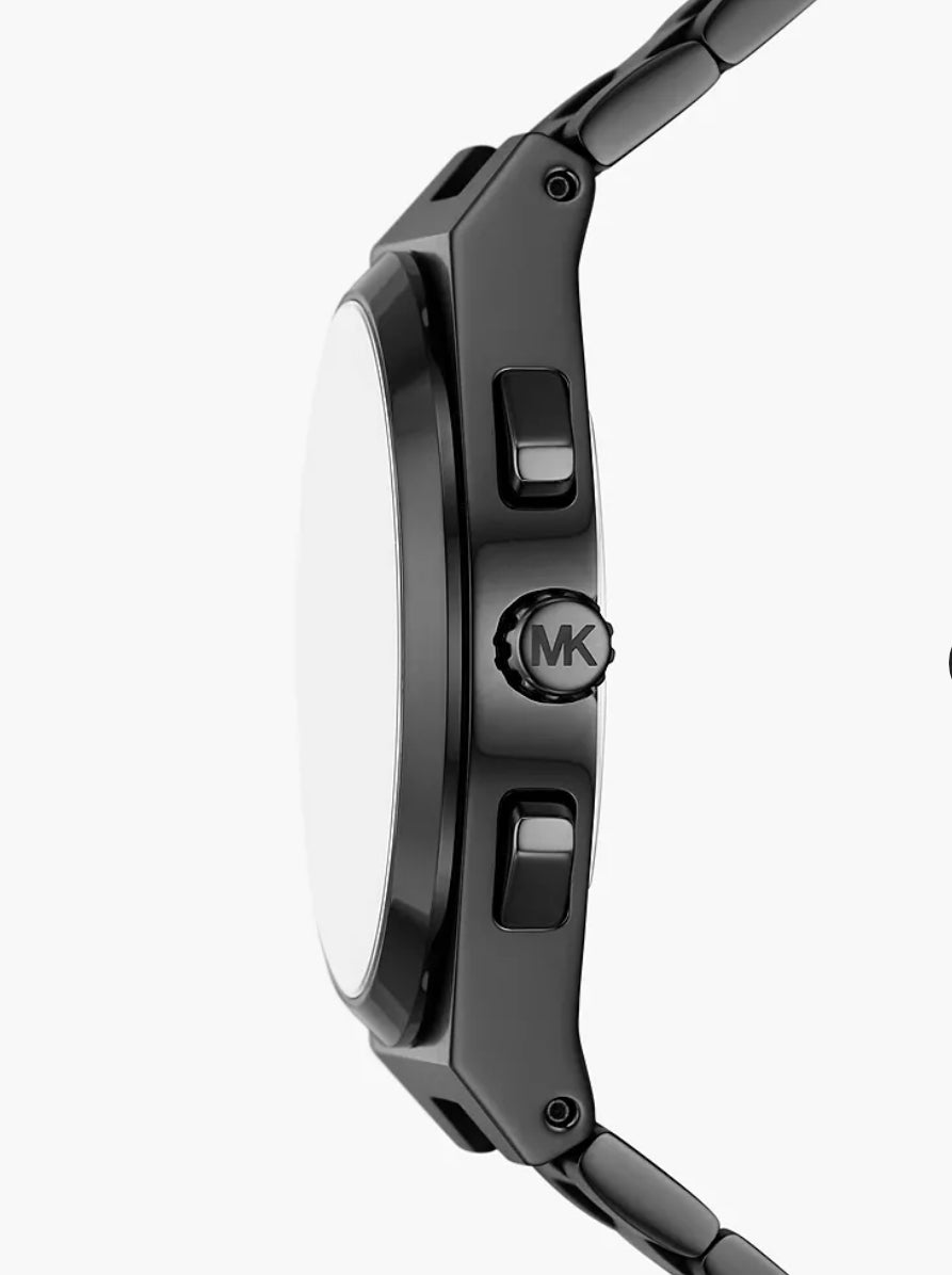 Michael Kors Lennox Chronograph Black Stainless Steel Watch