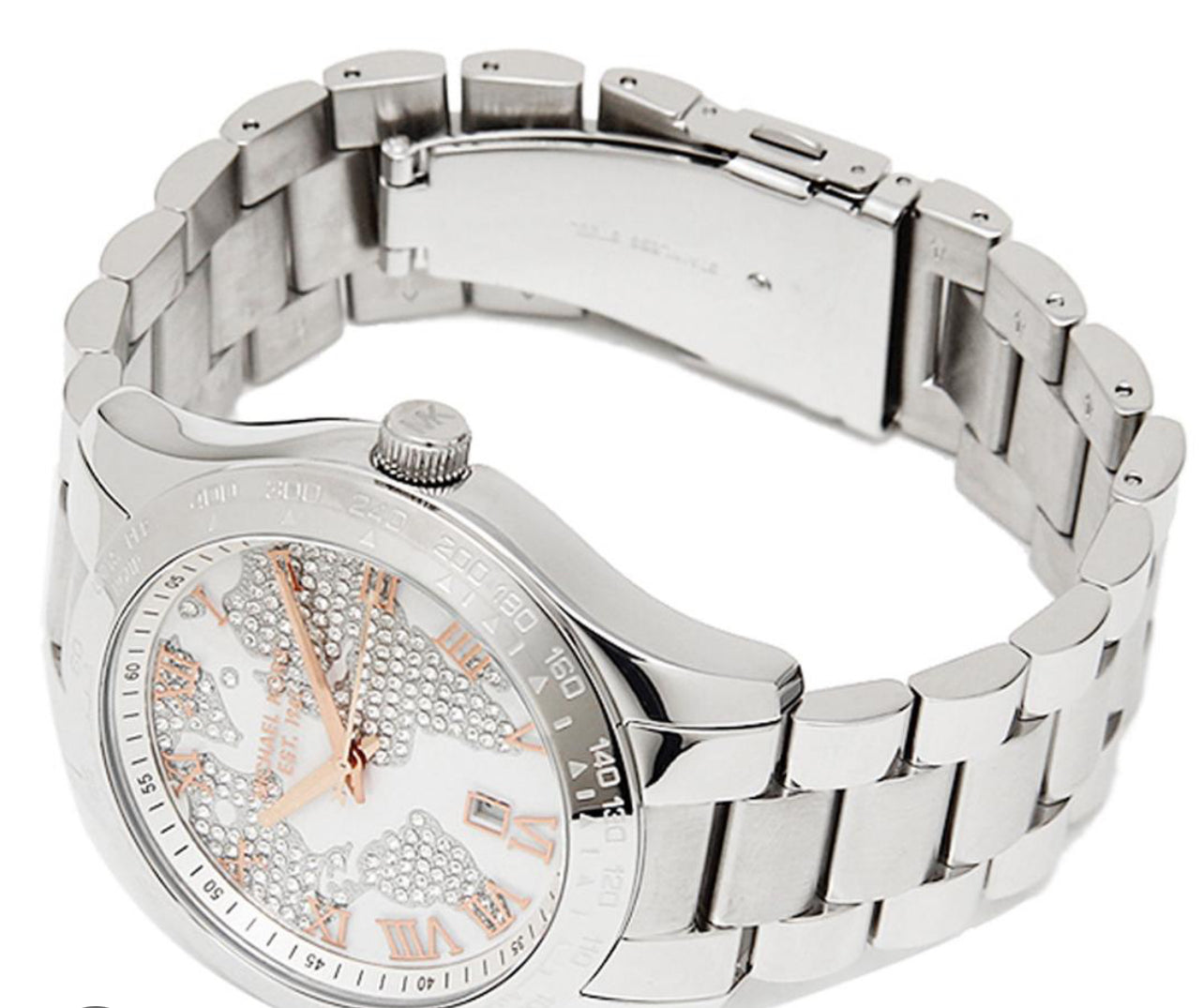 Michael Kors Layton Silver Pave Dial Ladies Watch