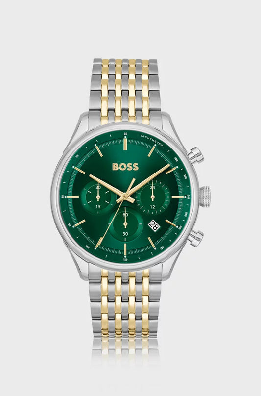 HUGO BOSS GREEN-DIAL CHRONOGRAPH WATCH