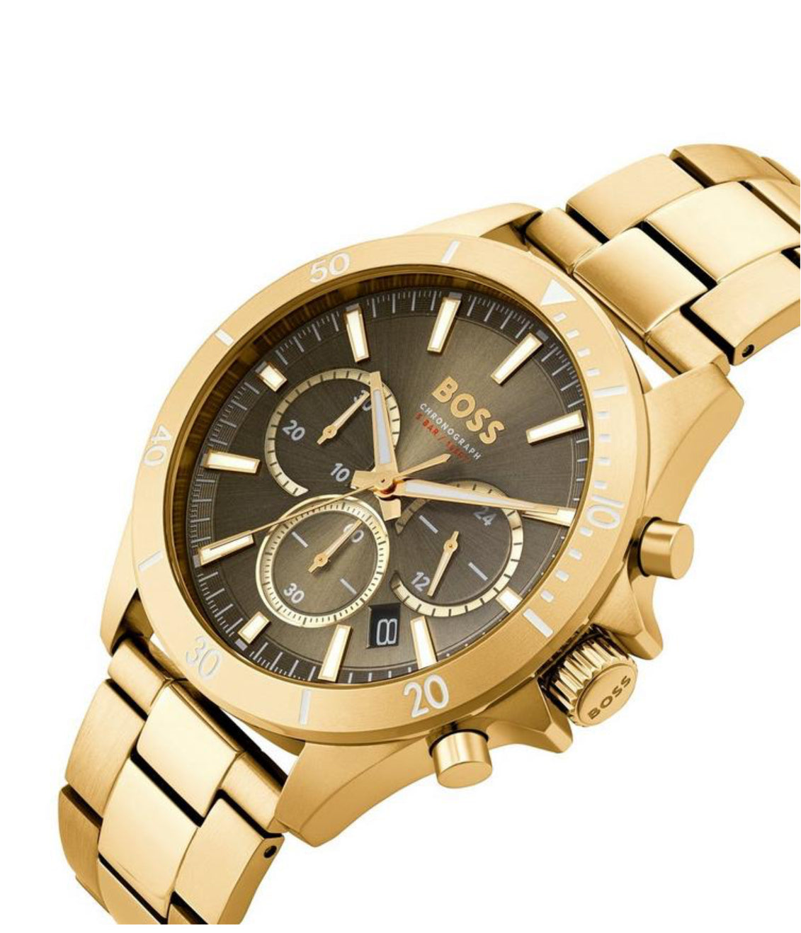 Hugo Boss Sport Lux Troper Gold Tone Chronograph Quartz Mens Watch
