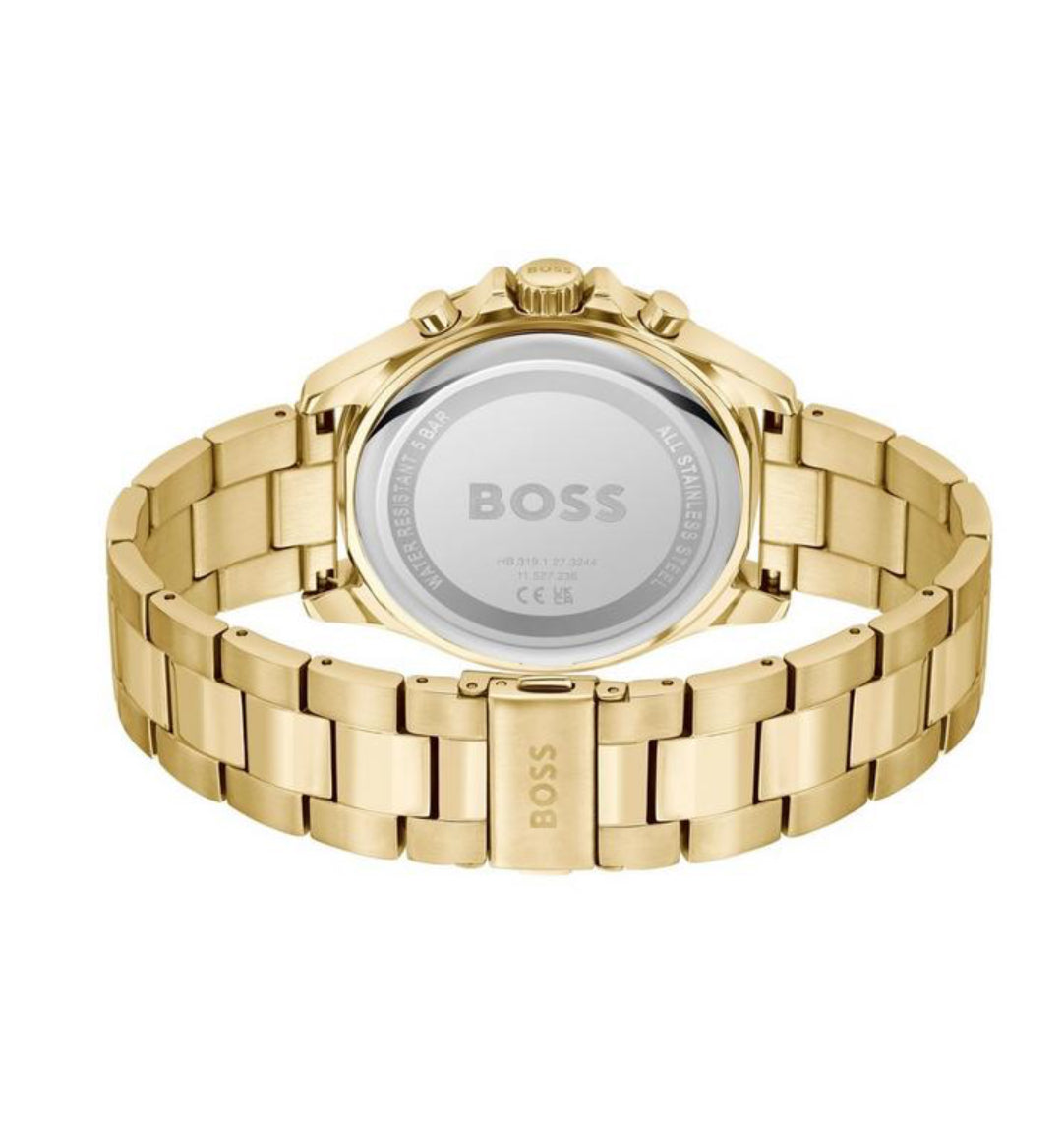 Hugo Boss Sport Lux Troper Gold Tone Chronograph Quartz Mens Watch