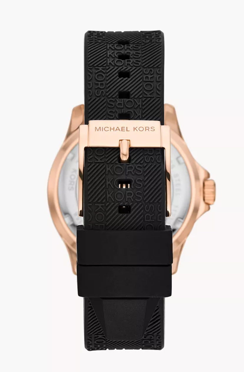 Michael Kors Everest Threehand Black Silicone Watch