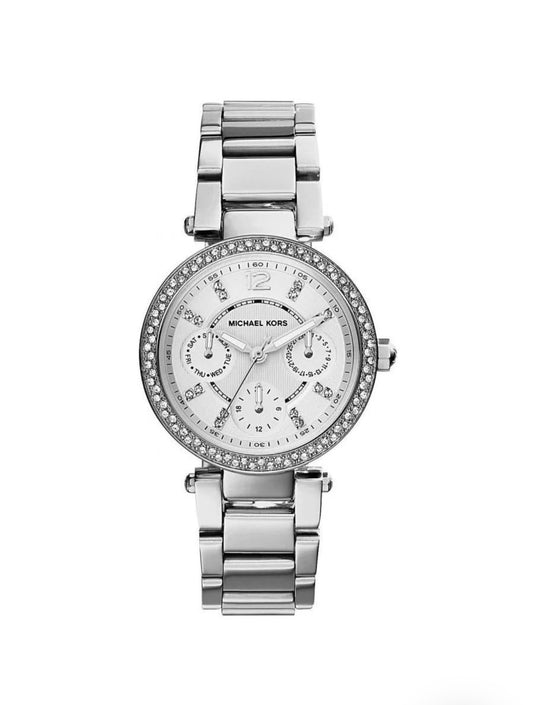 MICHAEL KORS MK5615 MINI PARKER SILVER STAINLESS STEEL CHRONOGRAPH LADIES WATCH