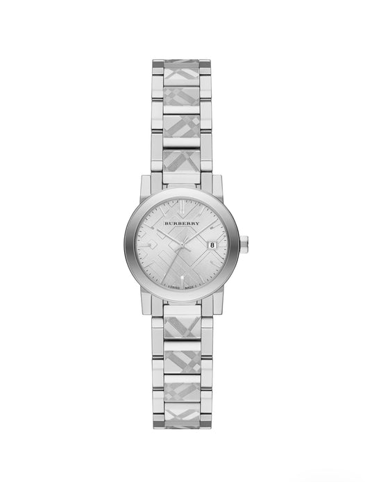 Burberry The City Engraved Silver Steel Ladies Watch